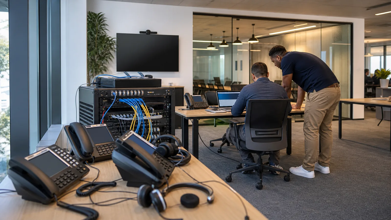Hempstead VoIP team reviewing business voice and call-flow operations requirements for AI MSP Brooklyn — Hempstead Voice Planning